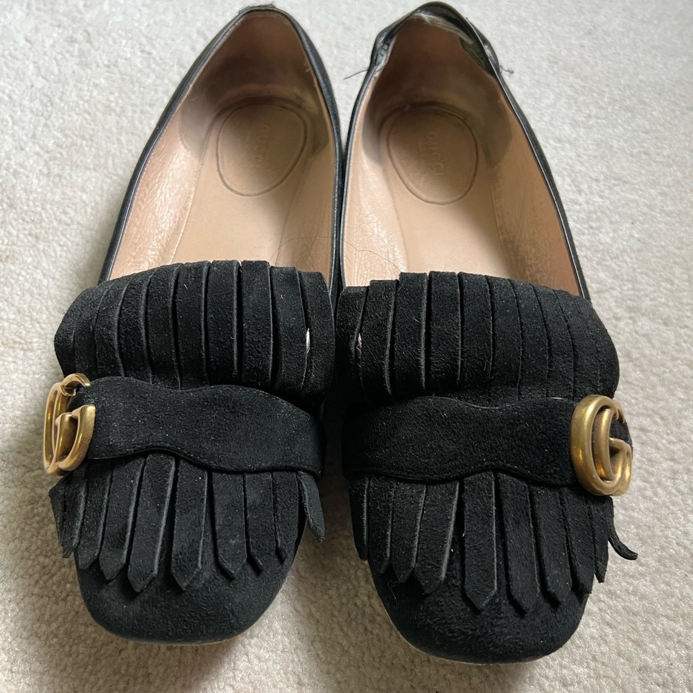 Gucci Marmont Suede Flats